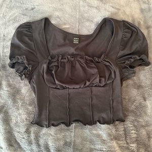 Black Ditsy Crop Top